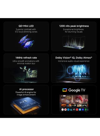 TV S Mini LED 75" 2025 | 4K QD-MiniLED | 144Hz Refresh Rate | Dolby Audio/Dolby Atmos/DTS-X​ | Powerful AI Engine For Image Enhancement L75MA-SPLME Black - view 2