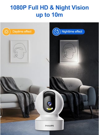 Philips 360° Smart Security Camera, 1080P WiFi Indoor/Outdoor Surveillance, Motion Detection, Privacy Mode,Only supports 2.4G Wifi, Smart Tracking, Two-Way Audio, Night Vision, Supports Up to 128GB TF Card, Remote Alerts for Home/Baby/Elder Monitoring.AI Image Enhancement – 1080P Video Enhanced to 2K-Like Detail - view 4